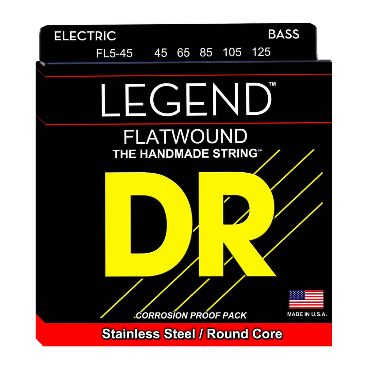 Dr Strings Fl5-45 Legend Flat-wound  -strenget Bas-strenge  045-125
