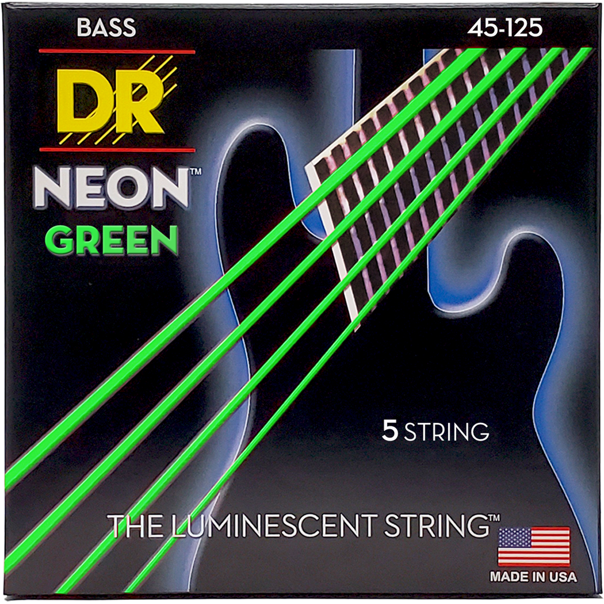 Dr Strings Ngb5-45 Hi-def Neon Green  -strenget Bas-strenge  045-125