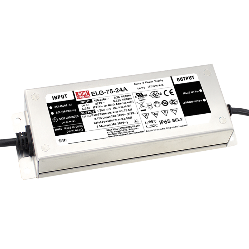 Led Strømforsyning 150   24   Dc Ip67 Meanwell Elg-150- -24da 3y