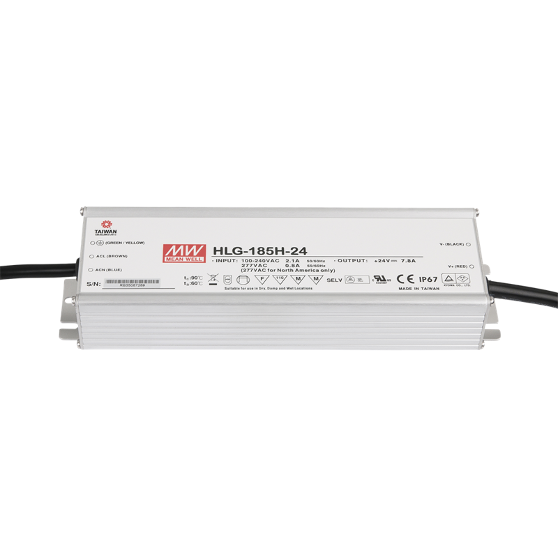 Led Strømforsyning 185   24   Dc Ip67 Meanwell Hlg-185h-24