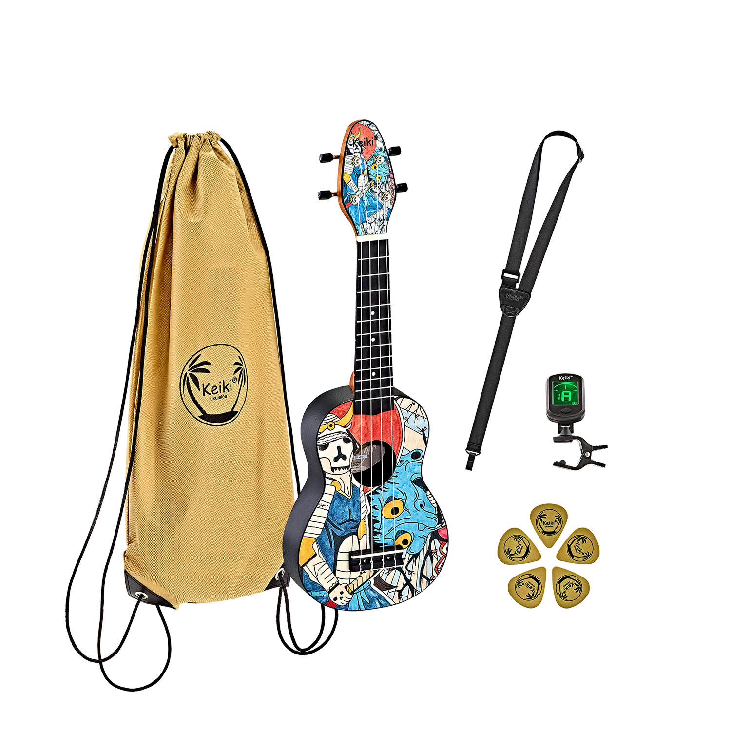 Ortega Keiki K2  Quot Samurai Quot  Sopran Ukulele Pack